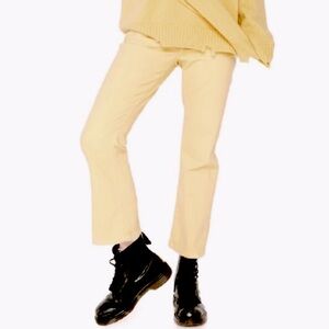 🌻NWT Sandrine Rose xFree People Sunflower Beige Straight Leg Jeans